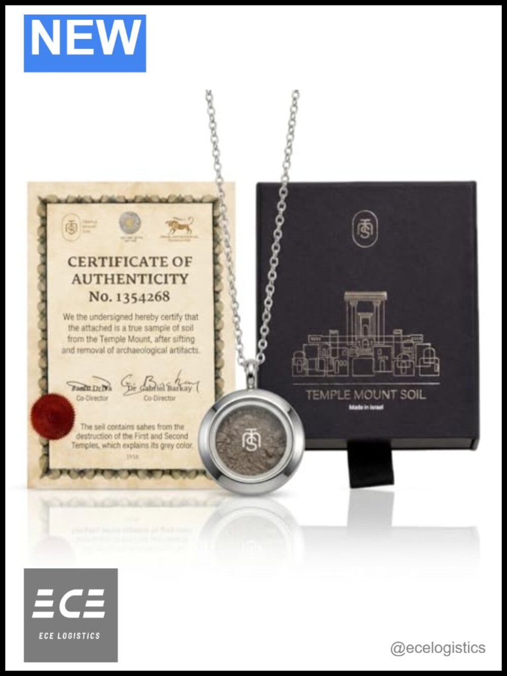 Temple Mount Locket Christian Necklace Silver Cable Chain 20.9"